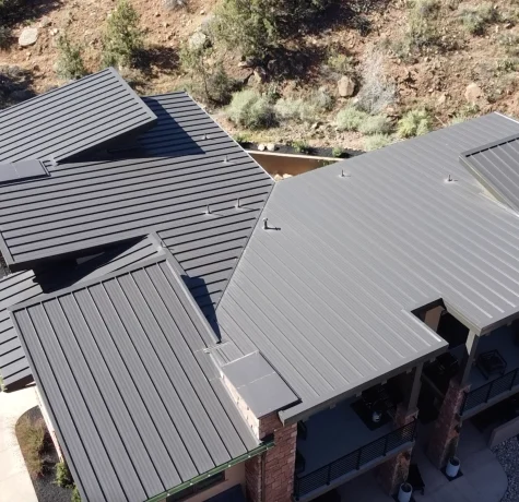 Metal roofing on home done by stout roofing