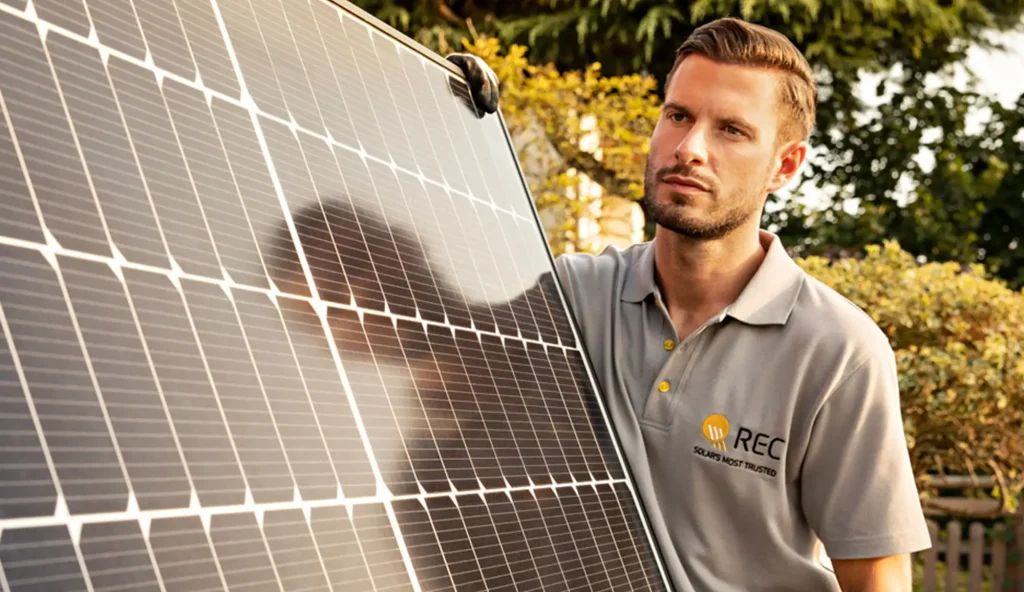 Solar equipment installed by professional at stout roofing.