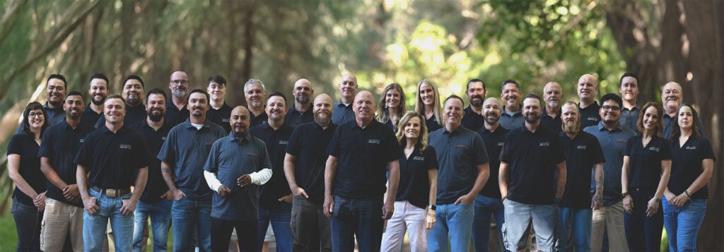 Stout roofing team photo.