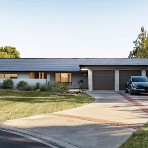 Tesla solar roof installed on home